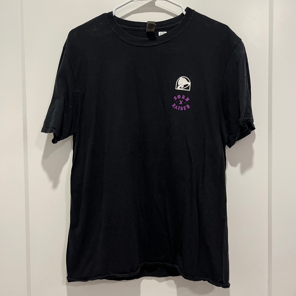 Born X Raised Taco Bell Graphic T-Shirt Mens Large Black Short Sleeve Streetwear